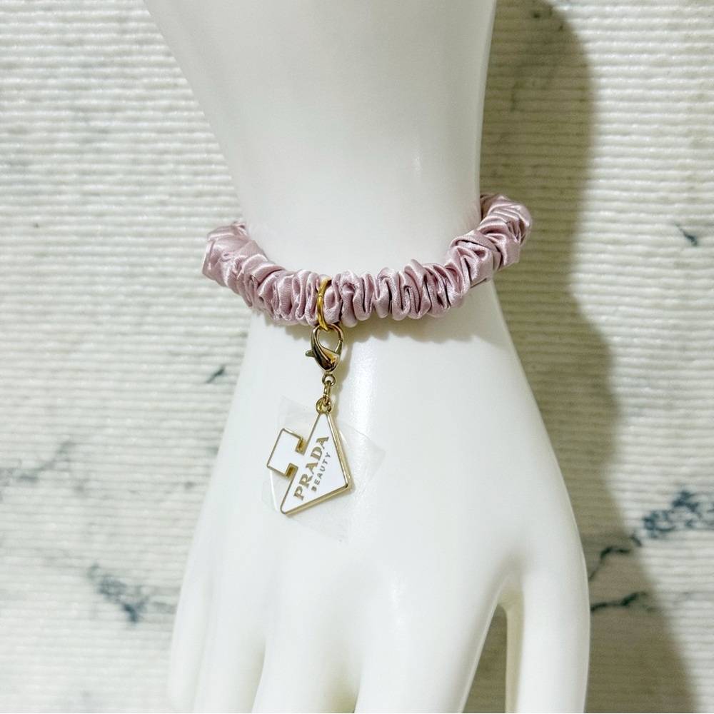 Prada Beauty Charm on Slip 100% Silk Scrunchie / Bracelet